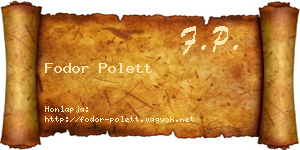 Fodor Polett névjegykártya
